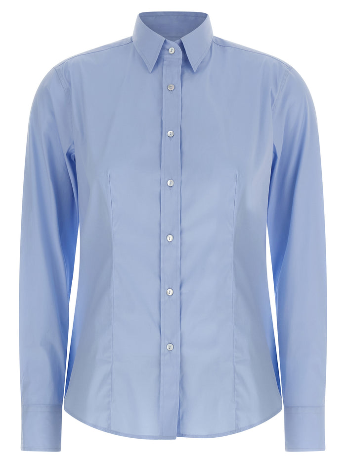 Sara shirt Light Blue Cotton Polyamide Elastane Shirt, Blouse