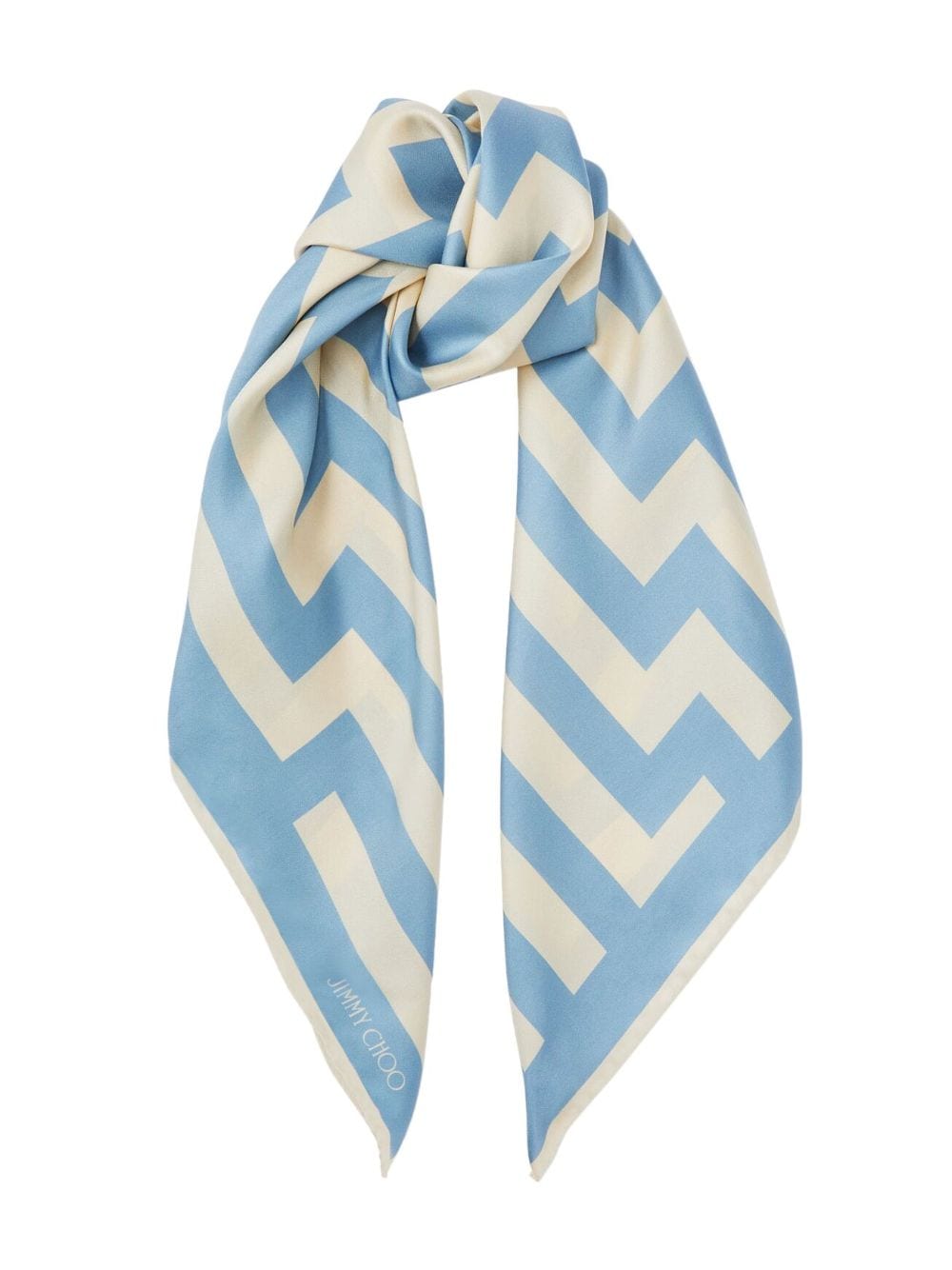 Jimmy Choo Capsule Scarfs Blue Silk