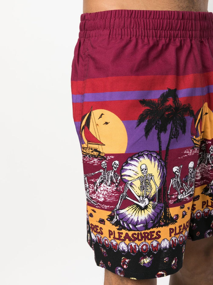 Pleasures Shorts Bordeaux Cotton