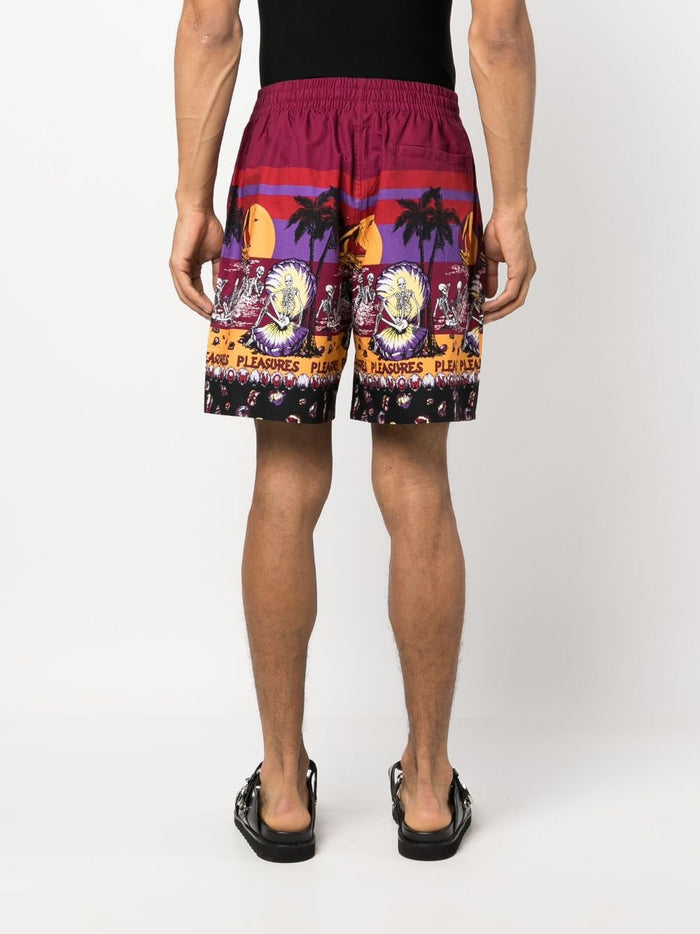 Pleasures Shorts Bordeaux Cotton