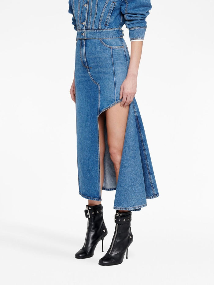 Alexander McQueen Skirts Blue Cotton