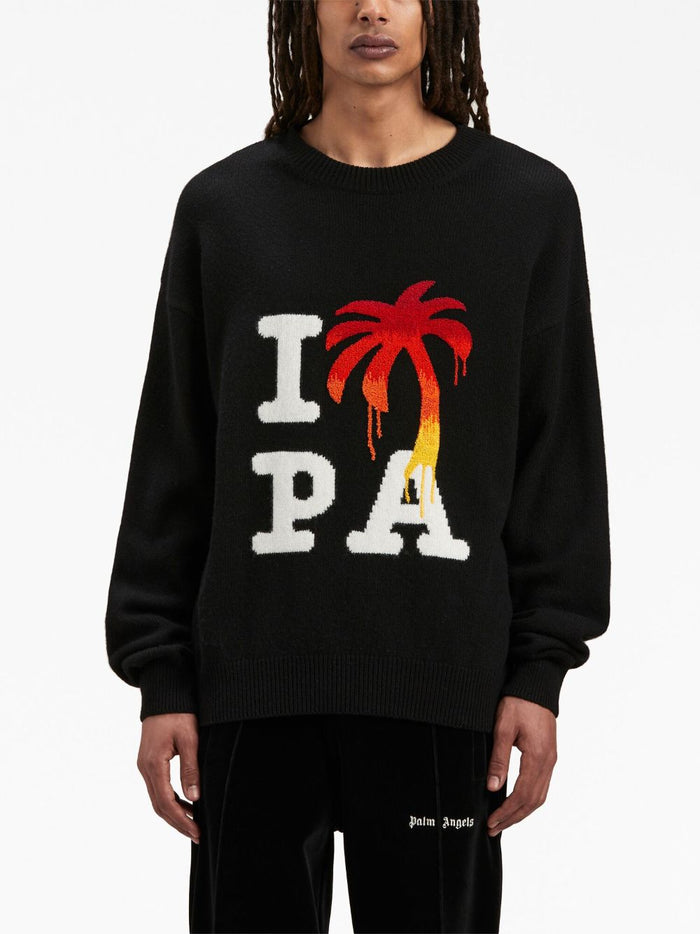 Palm Angels Sweaters Black Merino