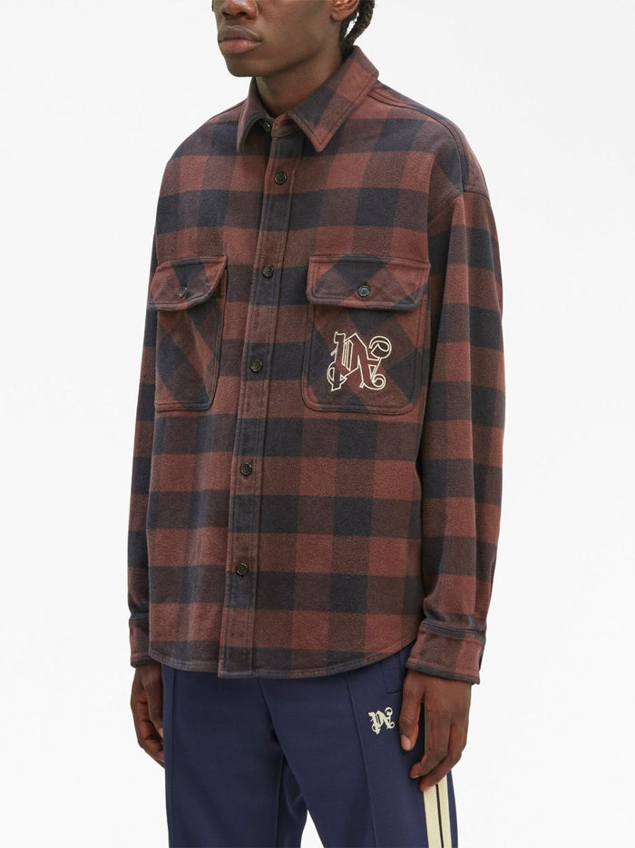 Palm Angels Shirts Brown Cotton