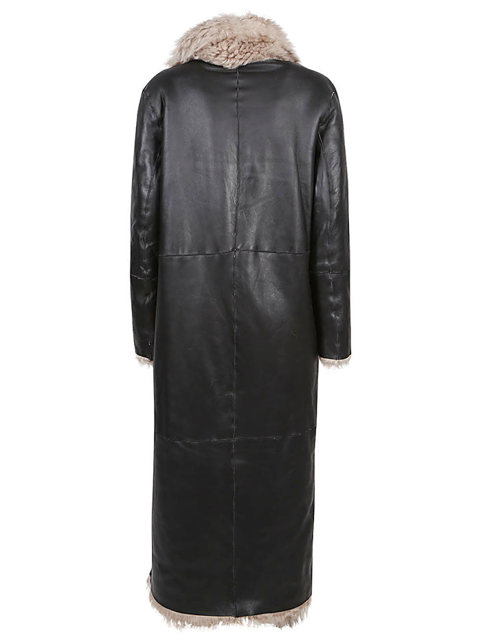 Enes Coats Black Leather