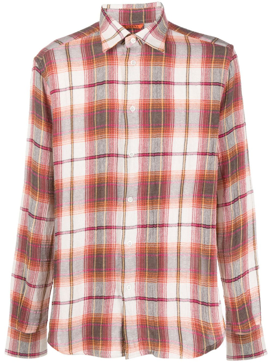 Barena Check print cotton blend shirt