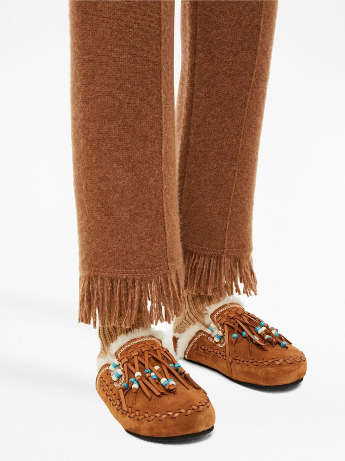Alanui Trousers Camel Cashmere