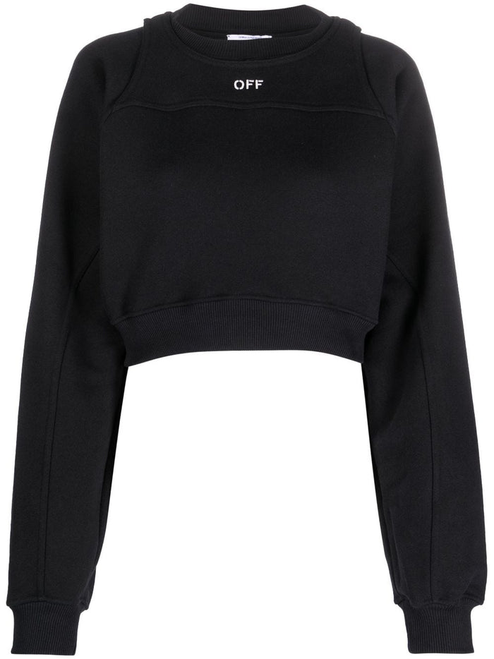 Off White Sweaters Black Cotton