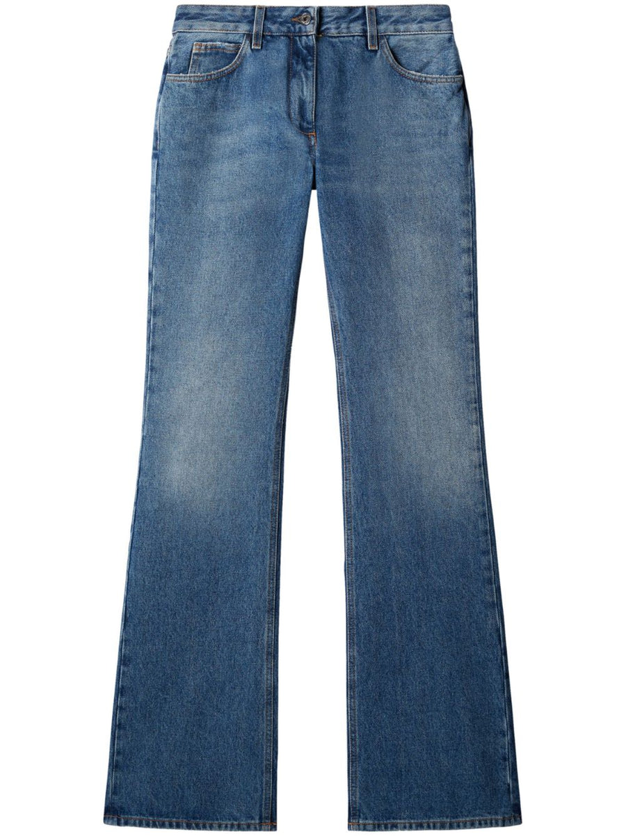 Off White Mid-rise flared jeans