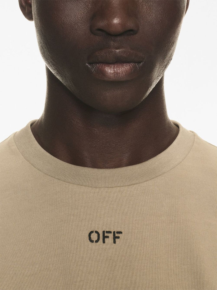 Off White T-shirts and Polos Beige Cotton