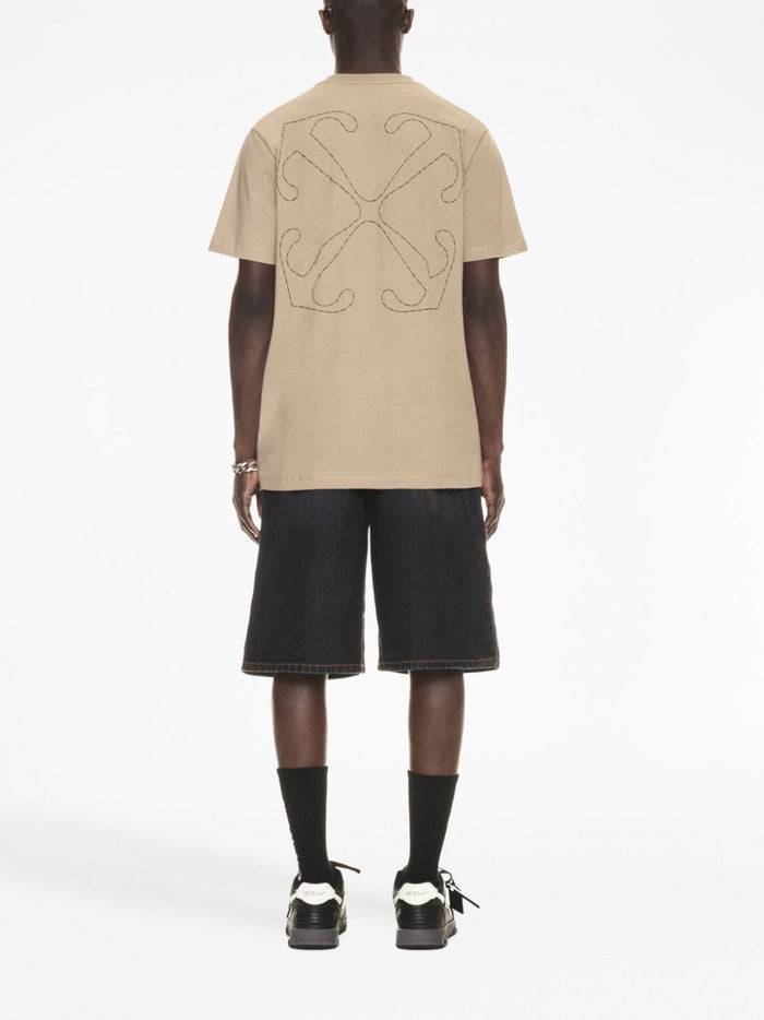 Off White T-shirts and Polos Beige Cotton