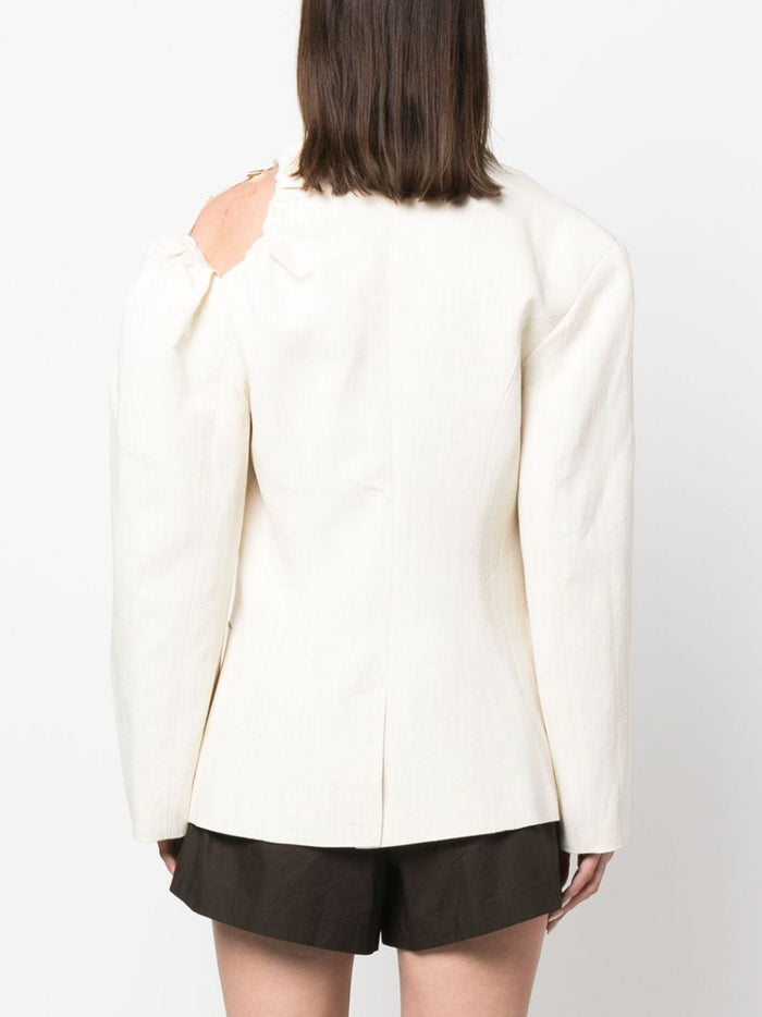 JACQUEMUS Jackets White Outer: Linen/flax