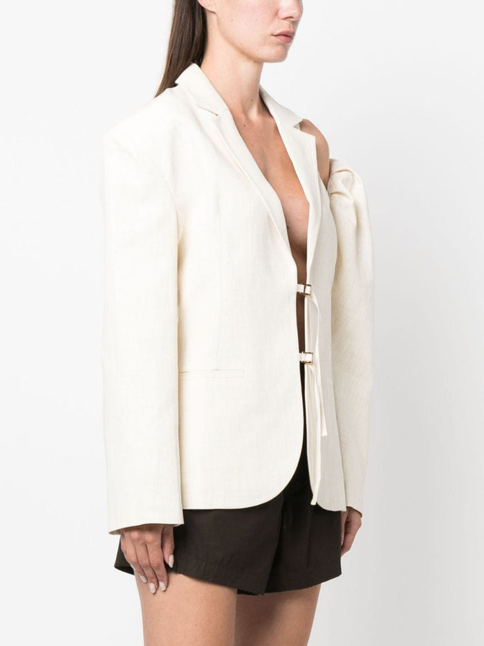 JACQUEMUS Jackets White Outer: Linen/flax