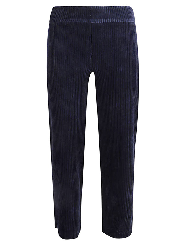 AVENUE MONTAIGNE Trousers Blue Cotton Modal Polyester Cord
