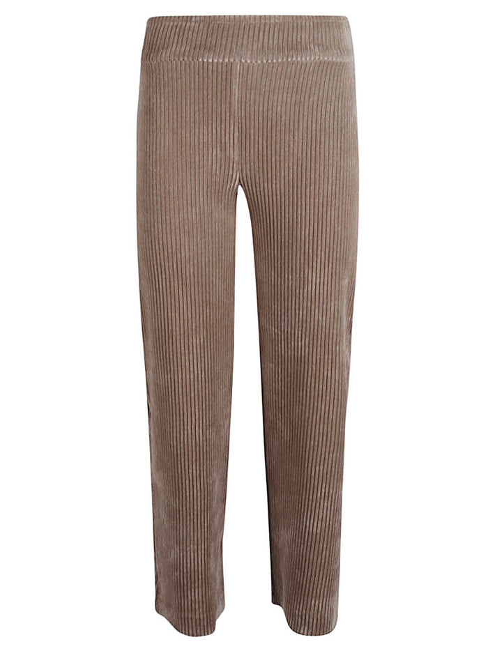AVENUE MONTAIGNE Trousers Beige Cotton Modal Polyester Cord