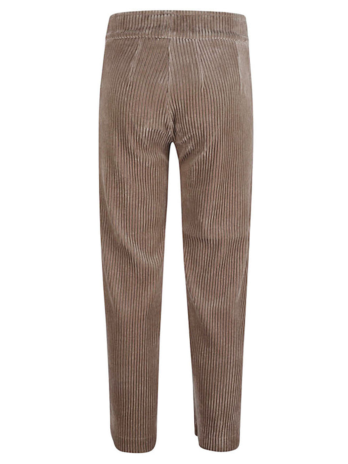 AVENUE MONTAIGNE Trousers Beige Cotton Modal Polyester Cord