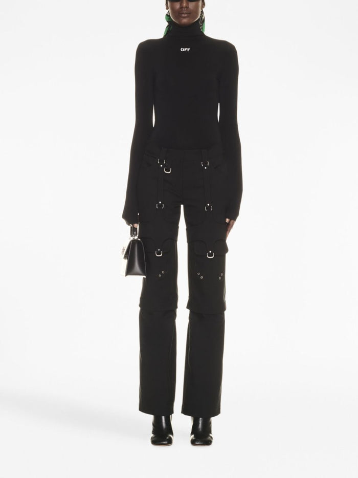 Off White Trousers Black Virgin Wool