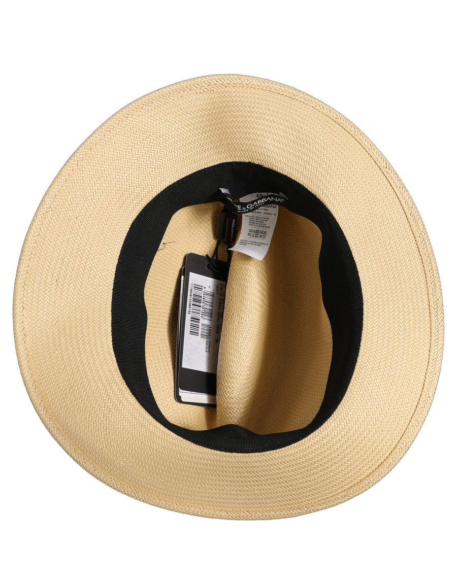 Dolce & Gabbana HAT10092 100% Paper Textile fedora in beige
