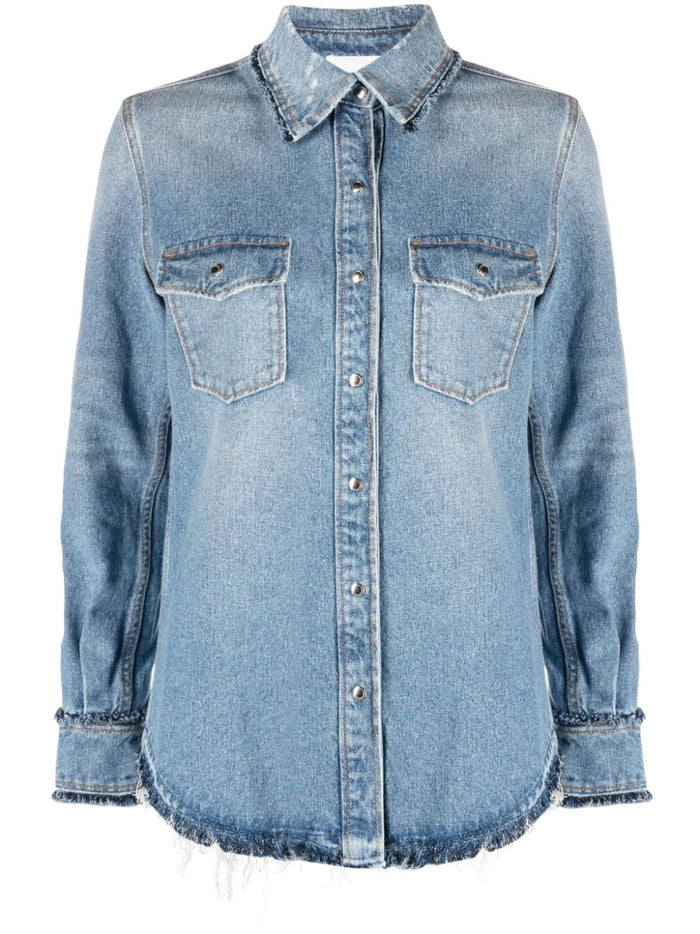 Chloè Shirts Clear Blue Cotton Hemp