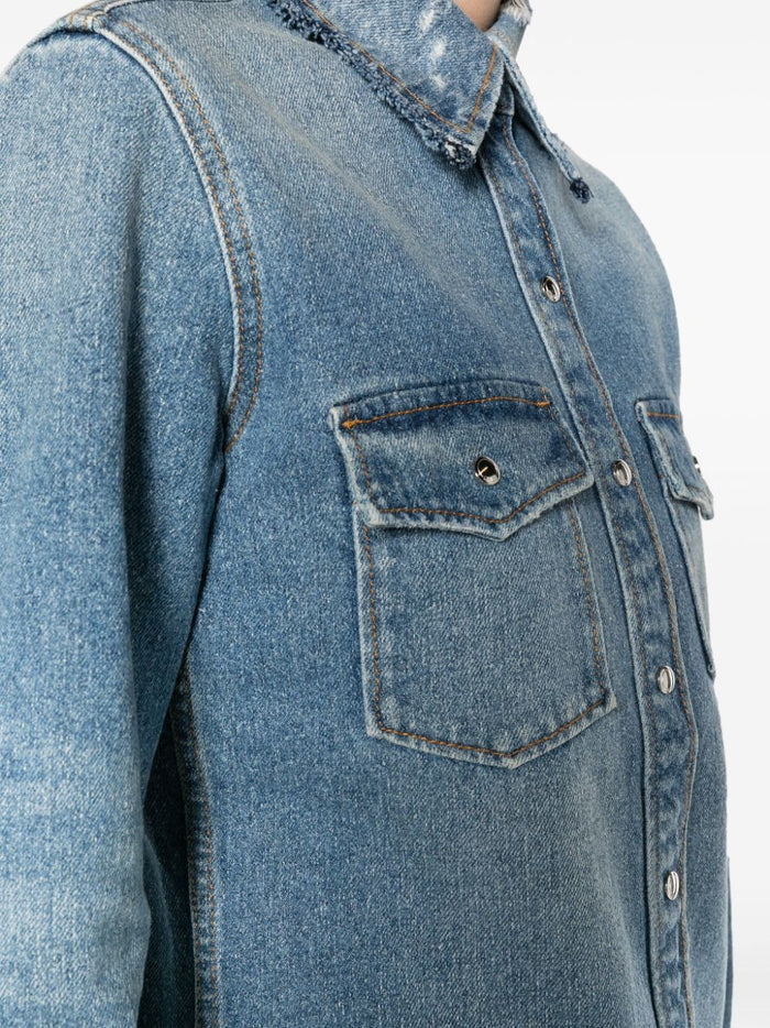 Chloè Shirts Clear Blue Cotton Hemp