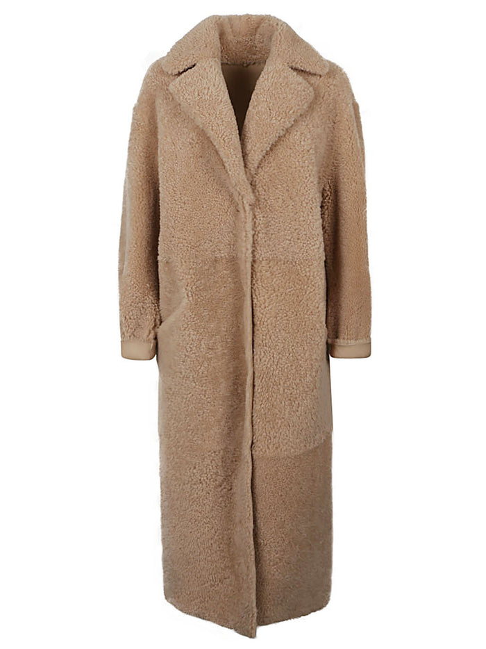 ENES Coats Beige Leather