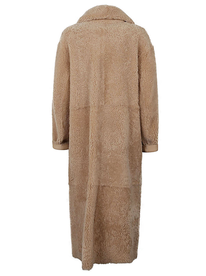ENES Coats Beige Leather