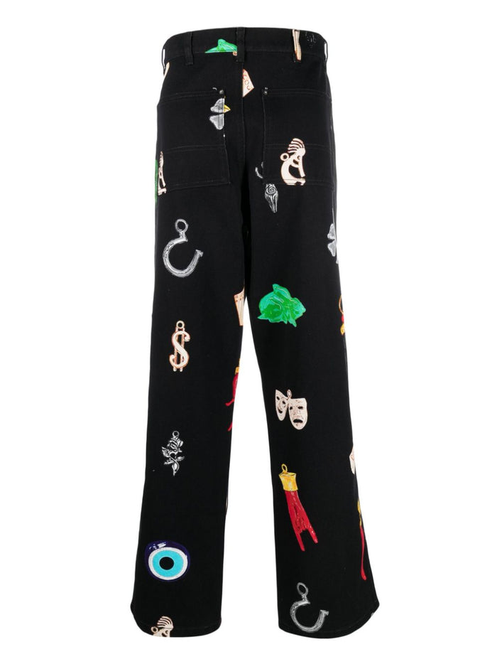 SKY HIGH FARM WORKWEAR Jeans Black Cotton