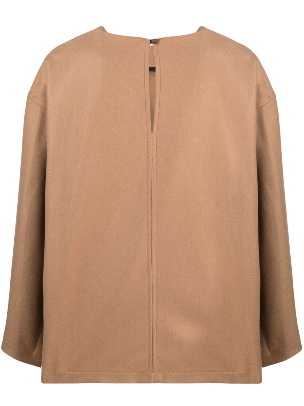 Erika Cavallini Semi-Couture Top Camel Virgin Wool