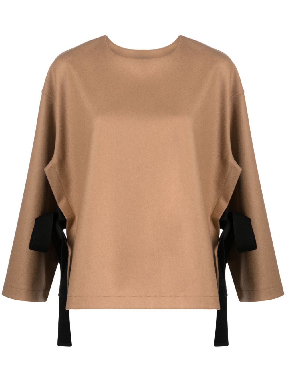 Erika Cavallini Semi-Couture Top Camel Virgin Wool