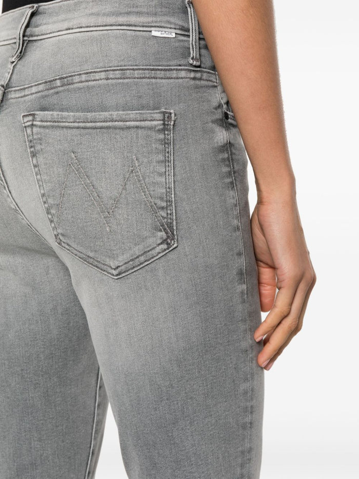 Mother Jeans Grey Cotton Elastane Polyester