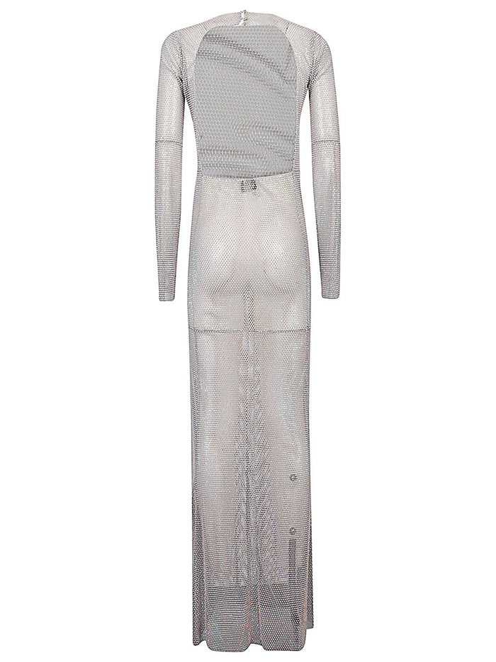 SANTA BRAND Dresses Silver Rhinestone Polyester Cotton