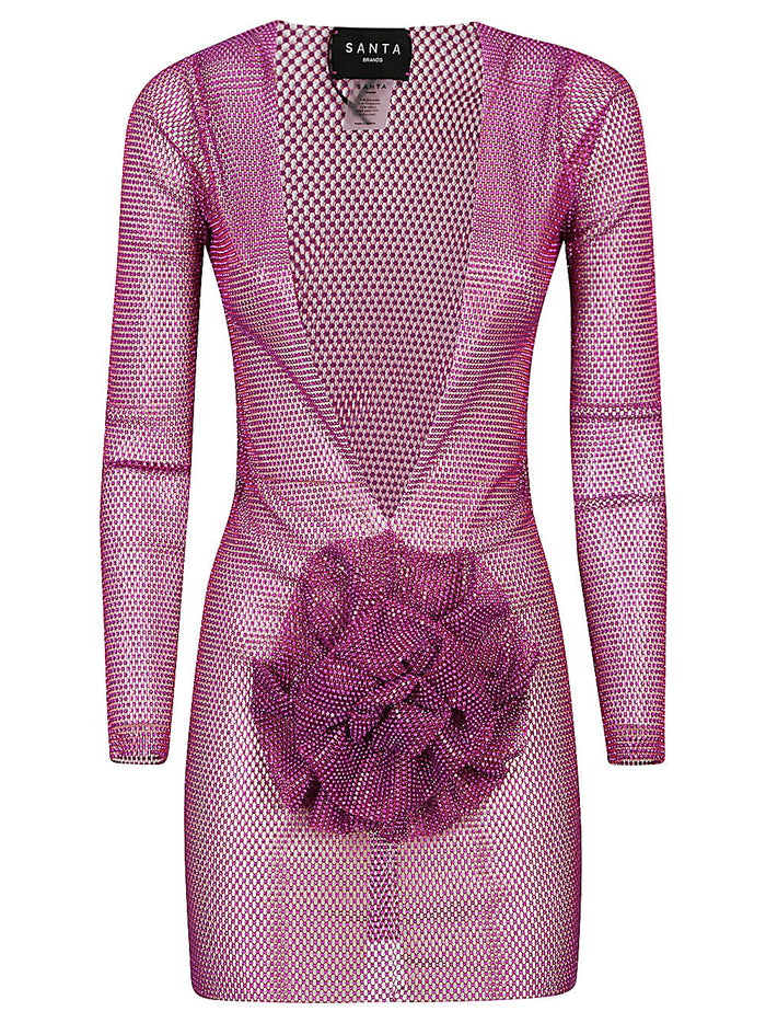SANTA BRAND Dresses Fuchsia Rhinestone Polyester Cotton