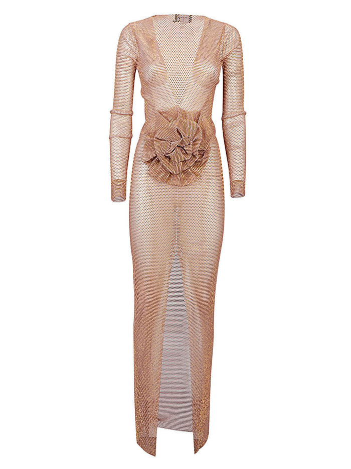 SANTA BRAND Dresses Beige Rhinestone Polyester Cotton