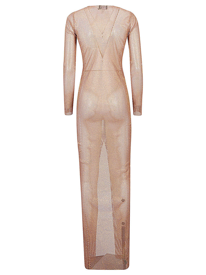 SANTA BRAND Dresses Beige Rhinestone Polyester Cotton