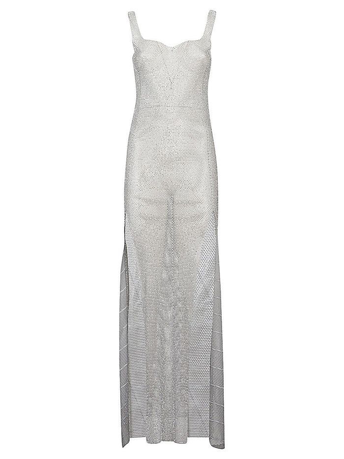 SANTA BRAND Dresses Silver Rhinestone Polyester Cotton