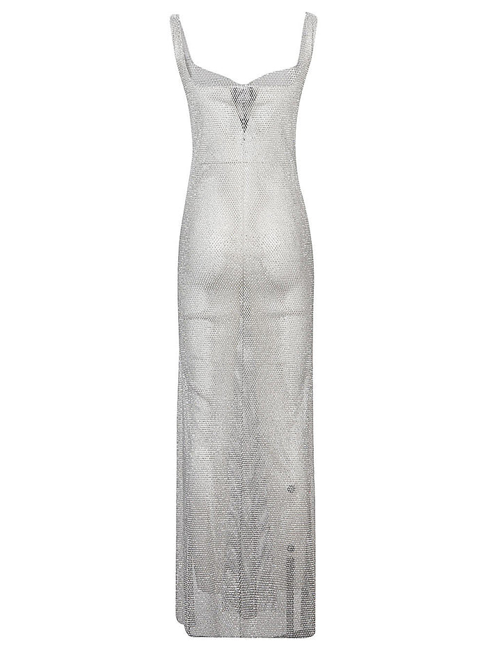 SANTA BRAND Dresses Silver Rhinestone Polyester Cotton