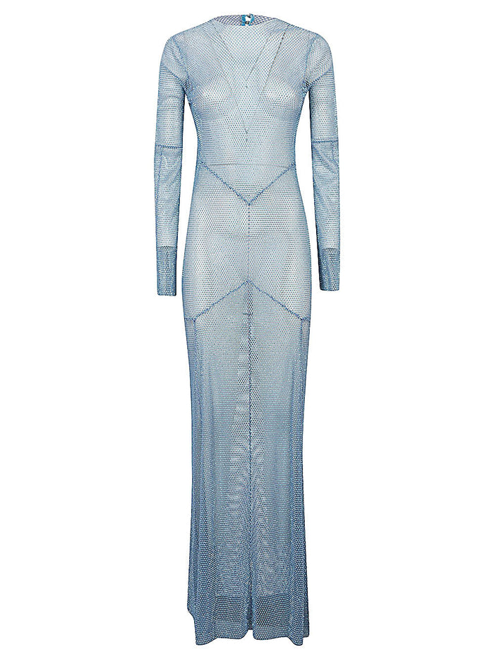 SANTA BRAND Dresses Clear Blue Rhinestone Polyester Cotton