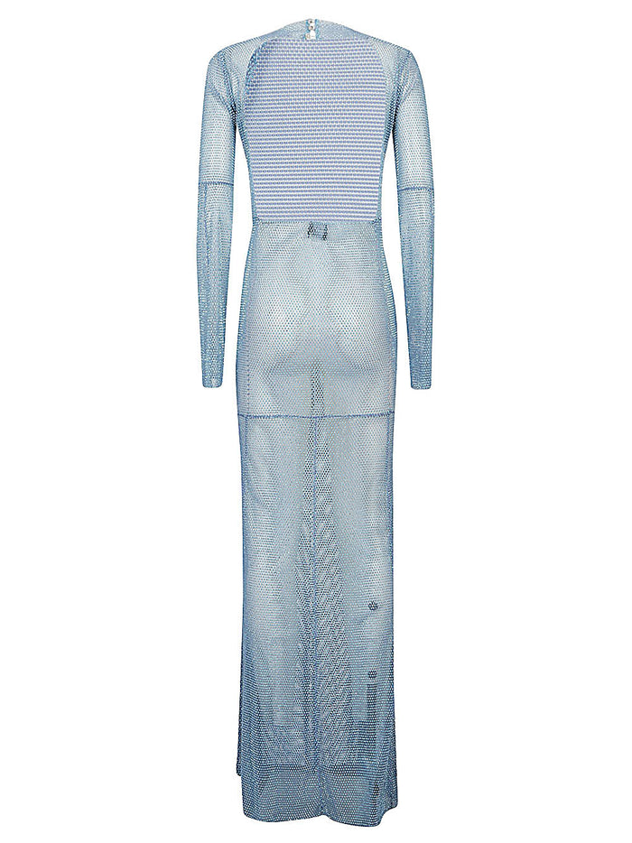 SANTA BRAND Dresses Clear Blue Rhinestone Polyester Cotton