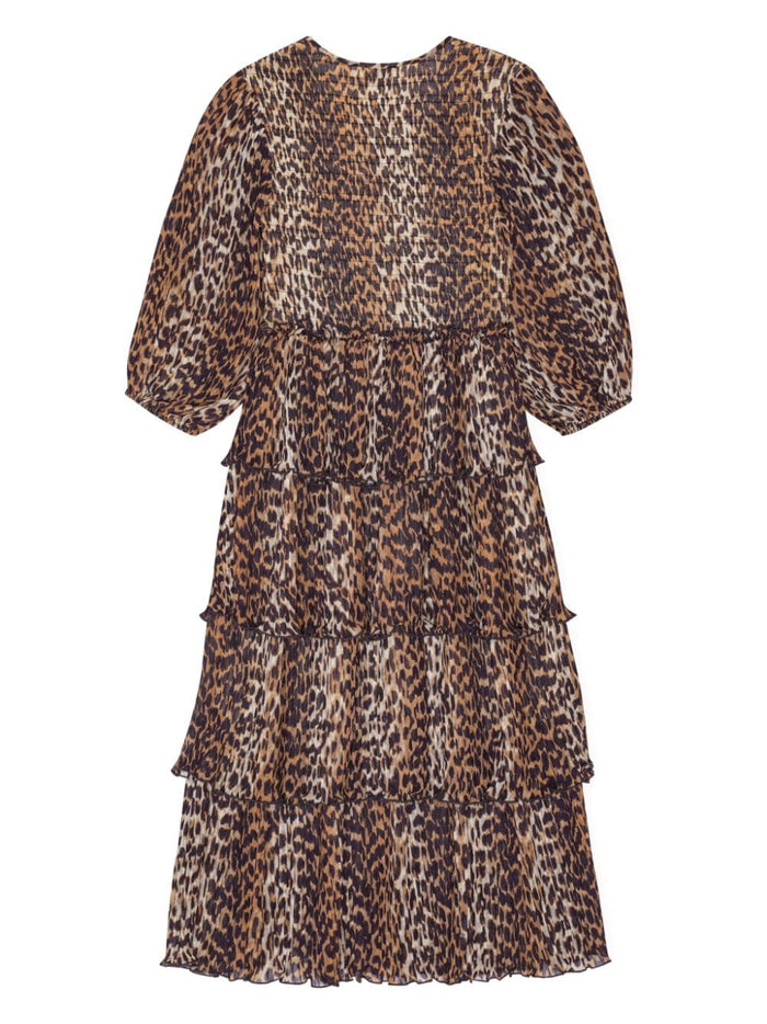 GANNI Dresses Brown Recycled Polyester