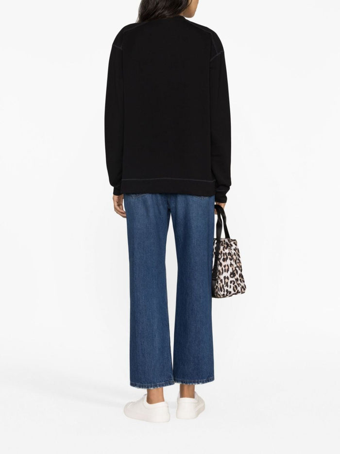 Ganni Sweaters Black Cotton