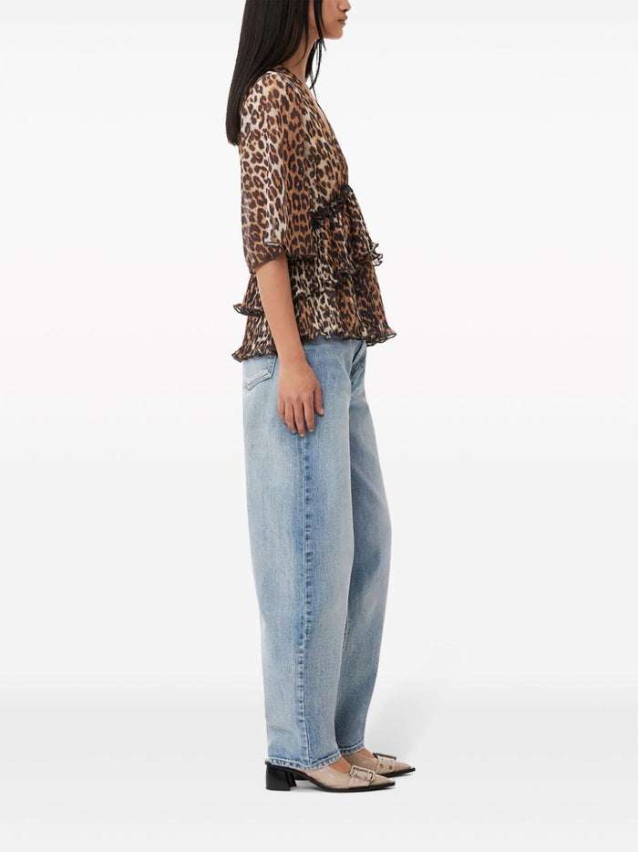 Ganni Top Brown Recycled Polyester