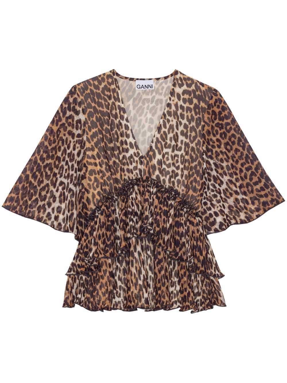 Ganni Top Brown Recycled Polyester