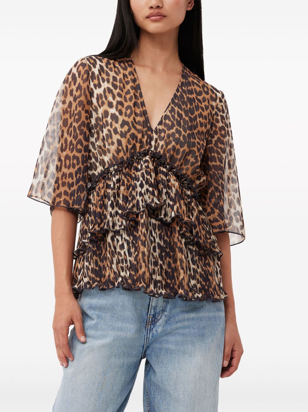 Ganni Top Brown Recycled Polyester