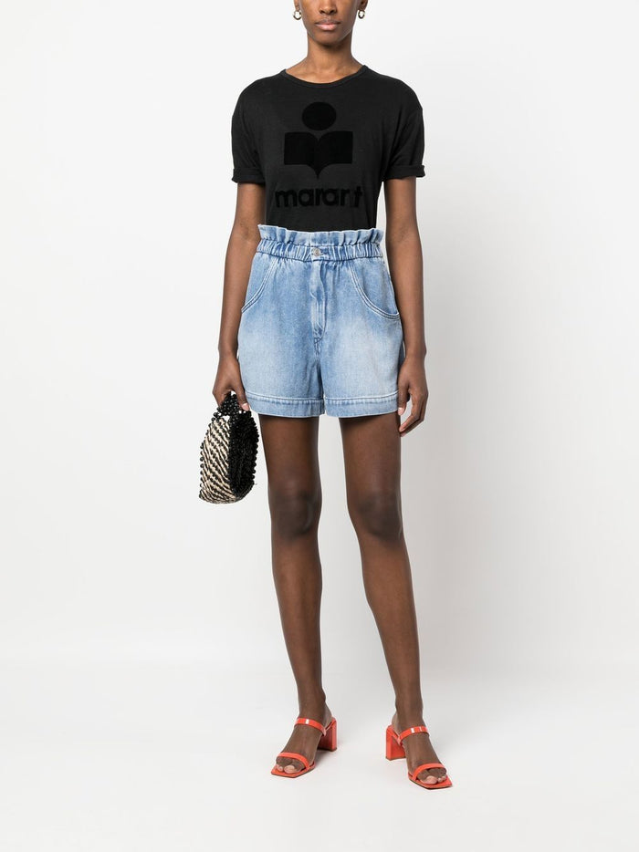 MARANT ETOILE T-shirts and Polos Black Linen/flax