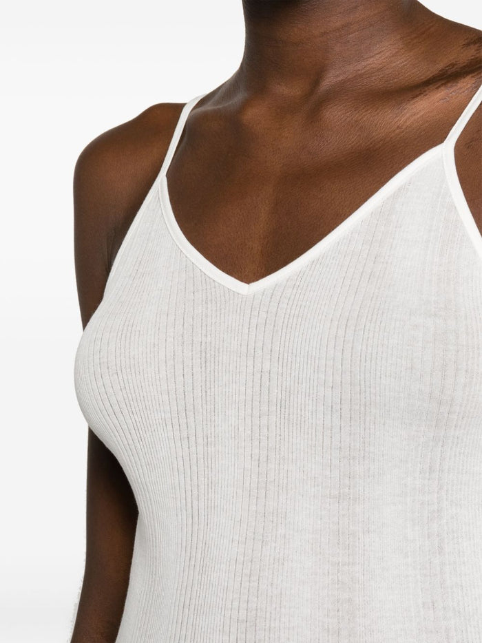 KHAITE Top White Cotton Polyamide