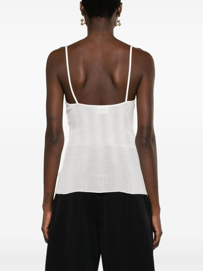 KHAITE Top White Cotton Polyamide