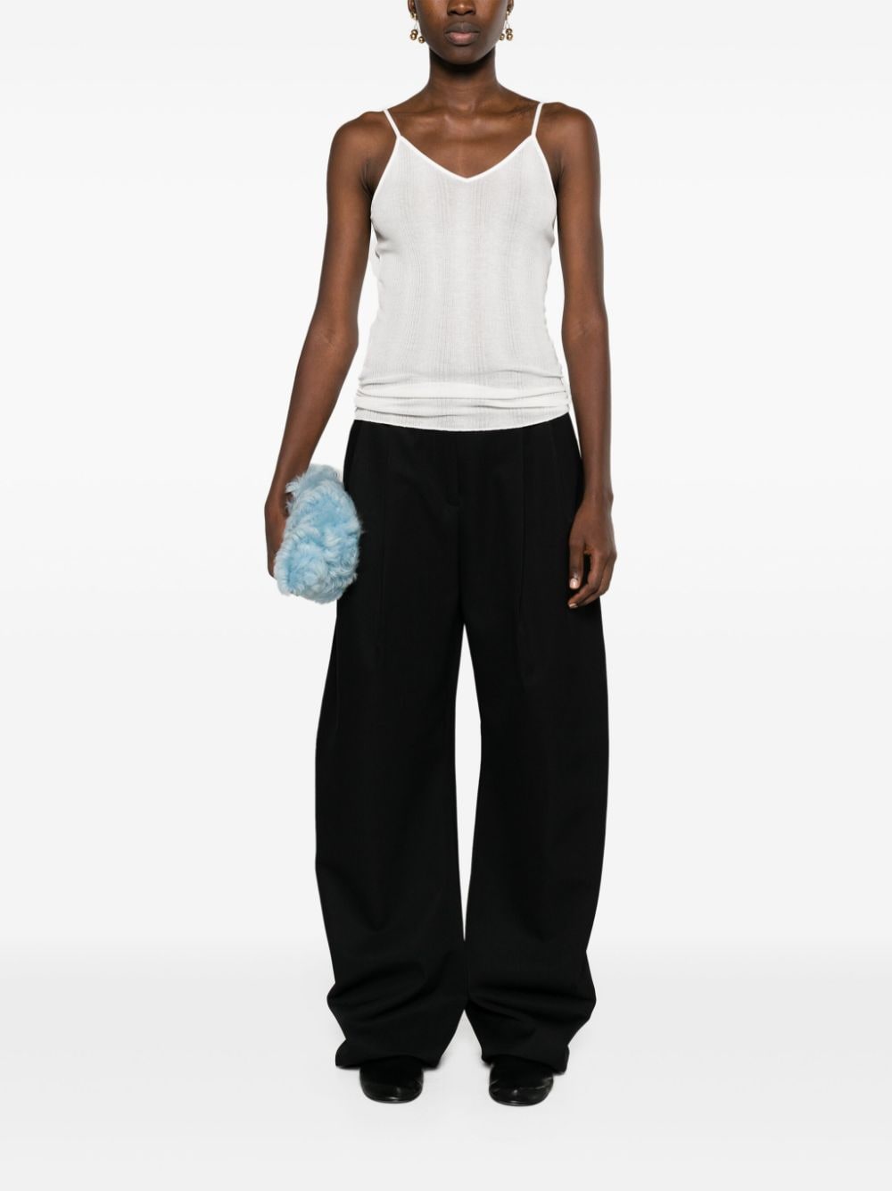 KHAITE Top White Cotton Polyamide