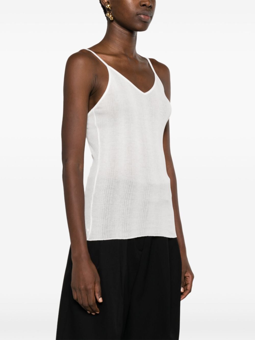 KHAITE Top White Cotton Polyamide