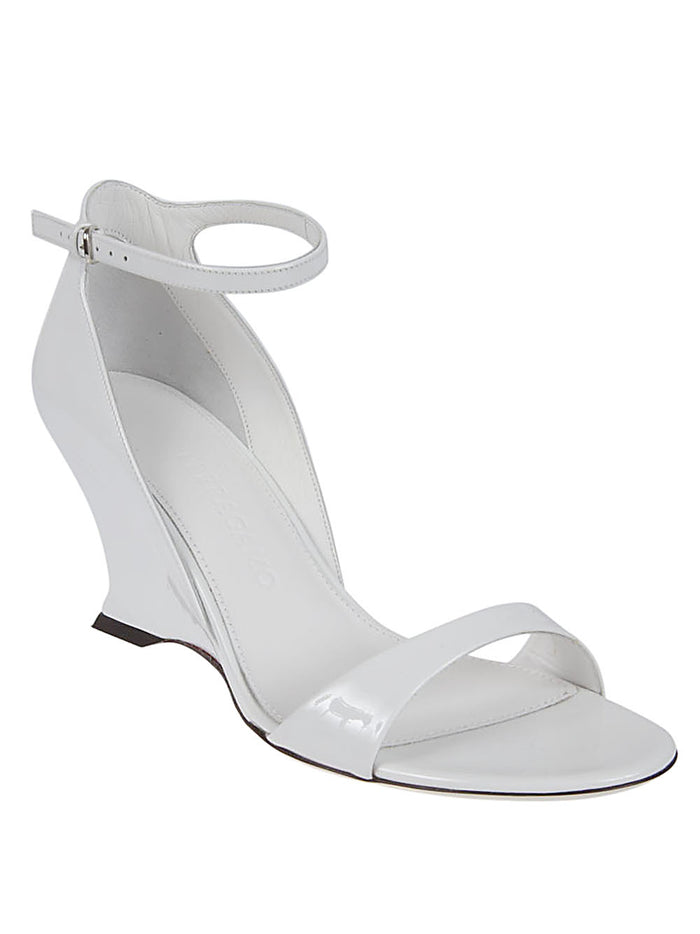 Ferragamo Sandals White Painted Calfskin