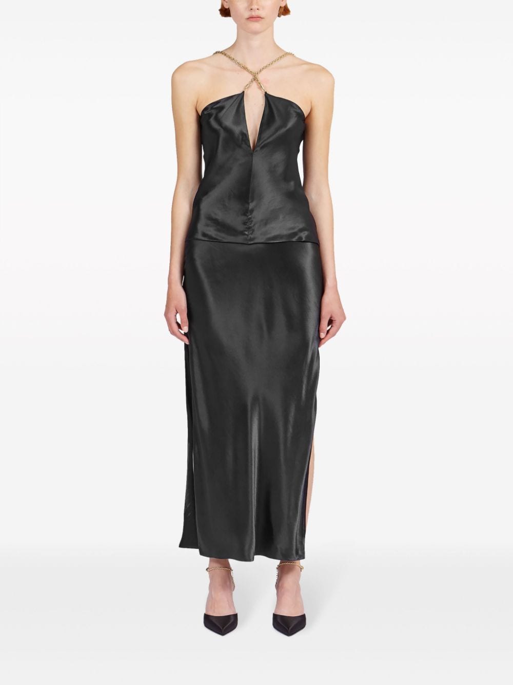 Ferragamo Top Black Outer: viscose