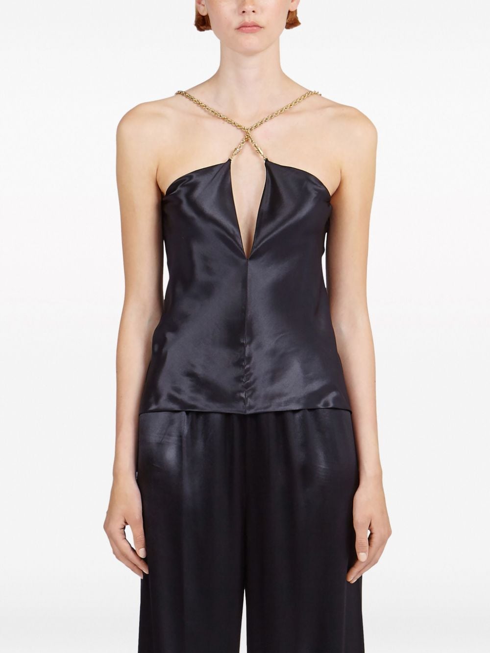 Ferragamo Top Black Outer: viscose